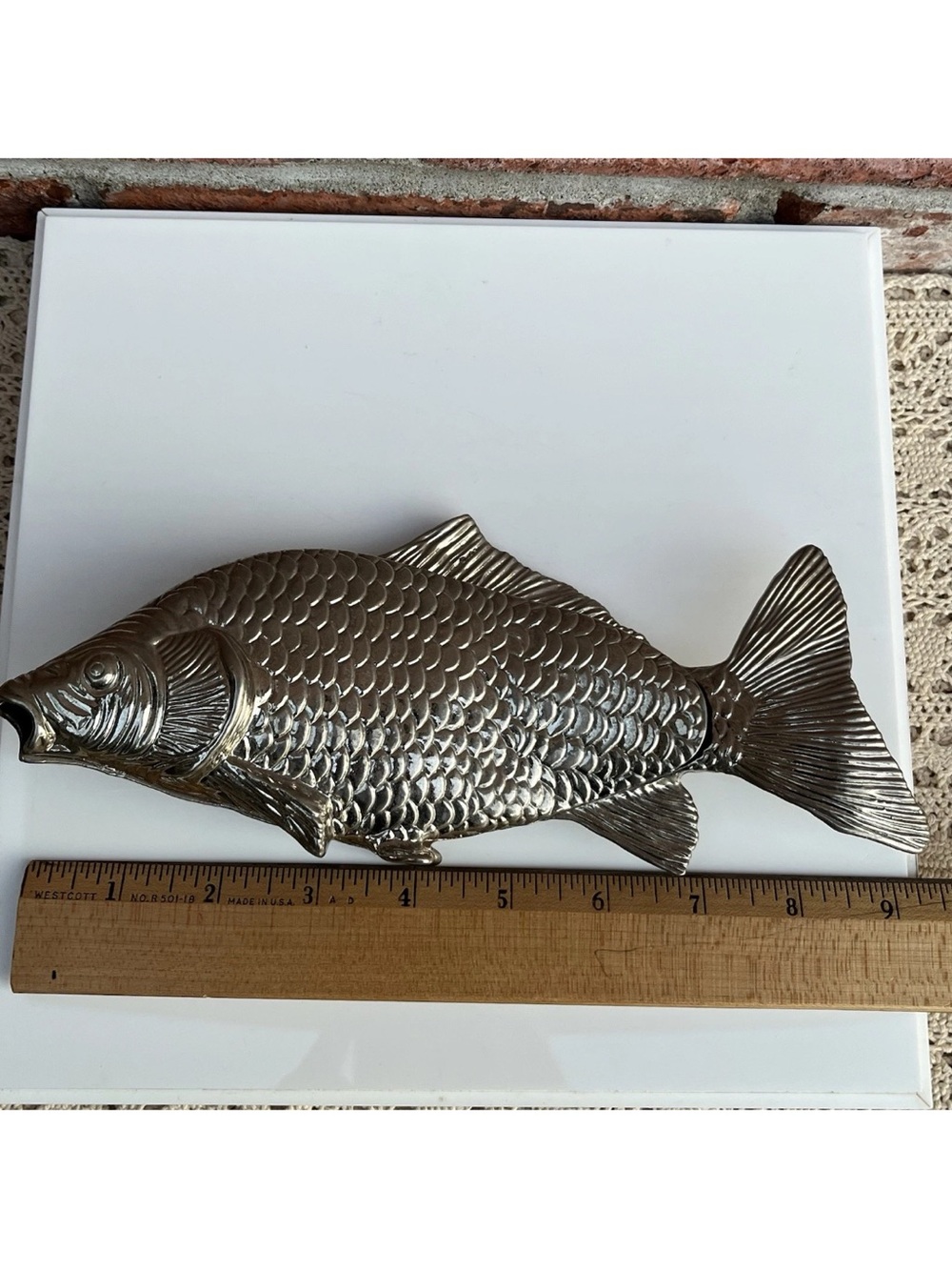 Vintage Regal Silver Plated Fish Napkin Holder Modello Depositato Made In Italy - Picture 14 of 16